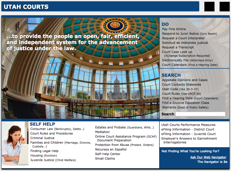 Utah Courts Website