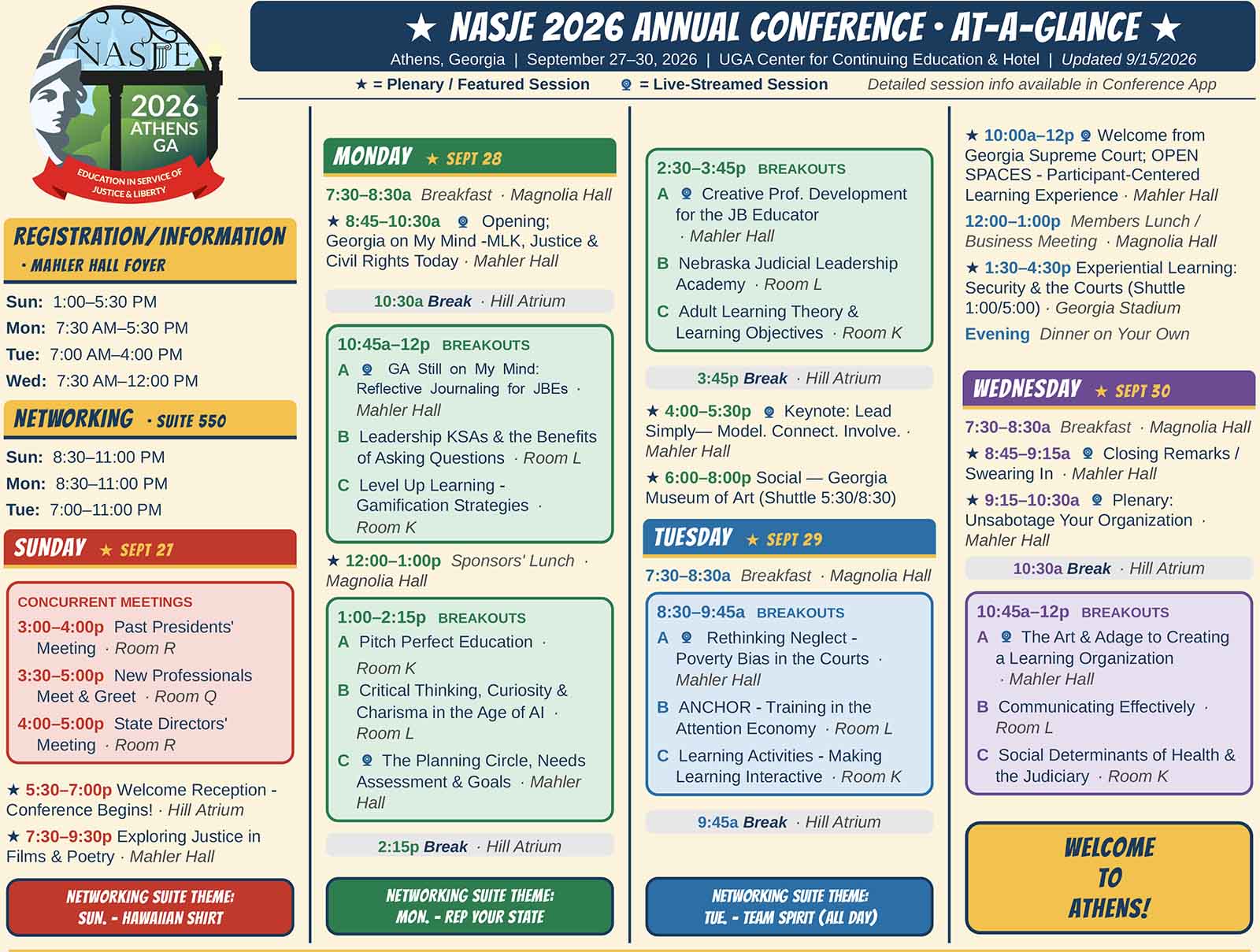 NASJE 2026 Annual Conference at a glance
