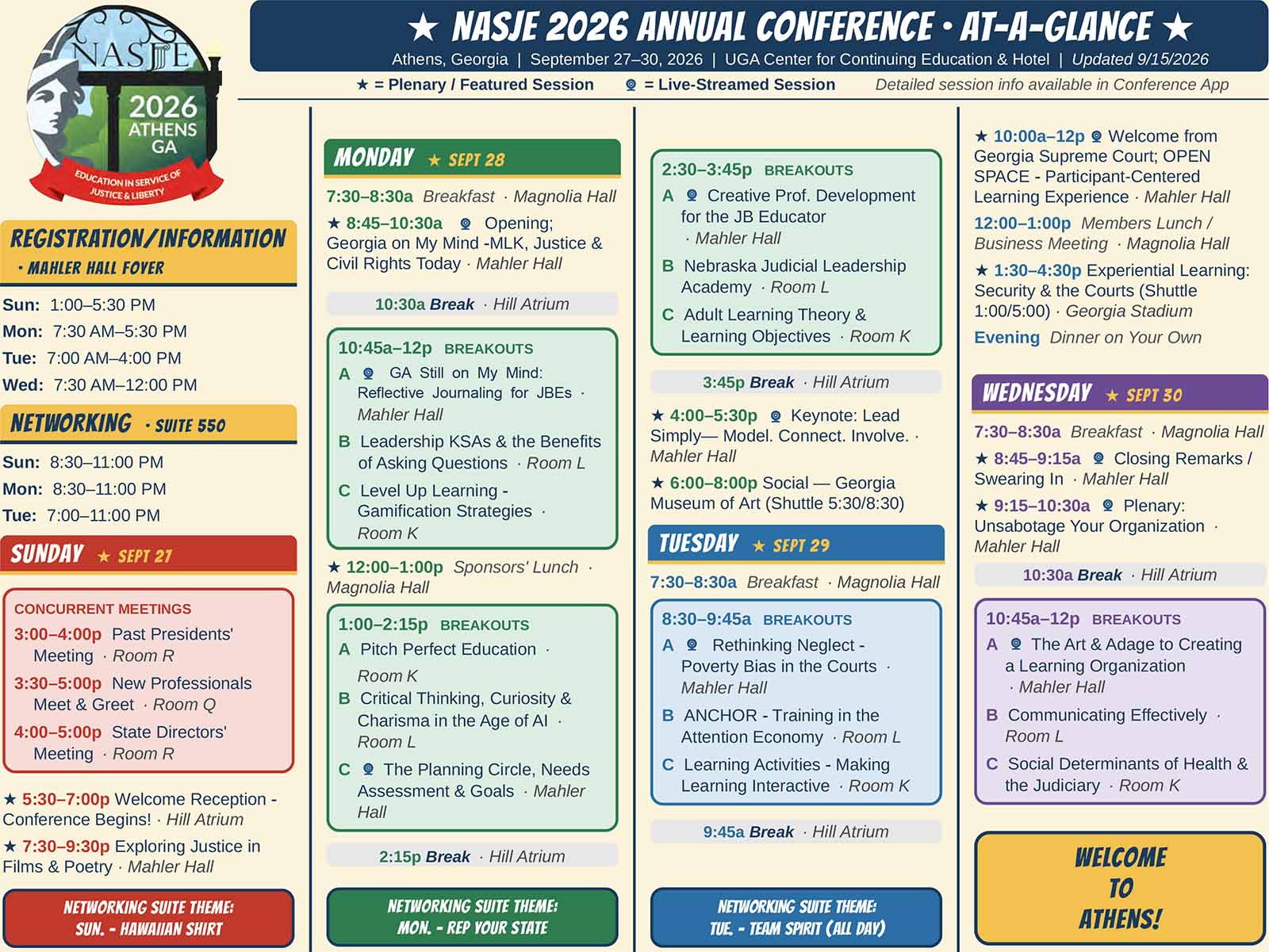 NASJE 2026 Annual Conference at a glance